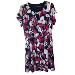 Roz & Ali Multi-Color Floral Cold Shoulder Dress